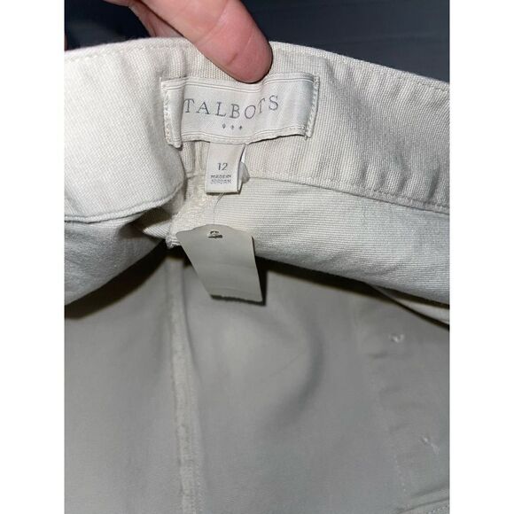 Talbots Heritage Tan Khaki Stretchy Flat Front Side Zip Pants Size 12 - Picture 5 of 12